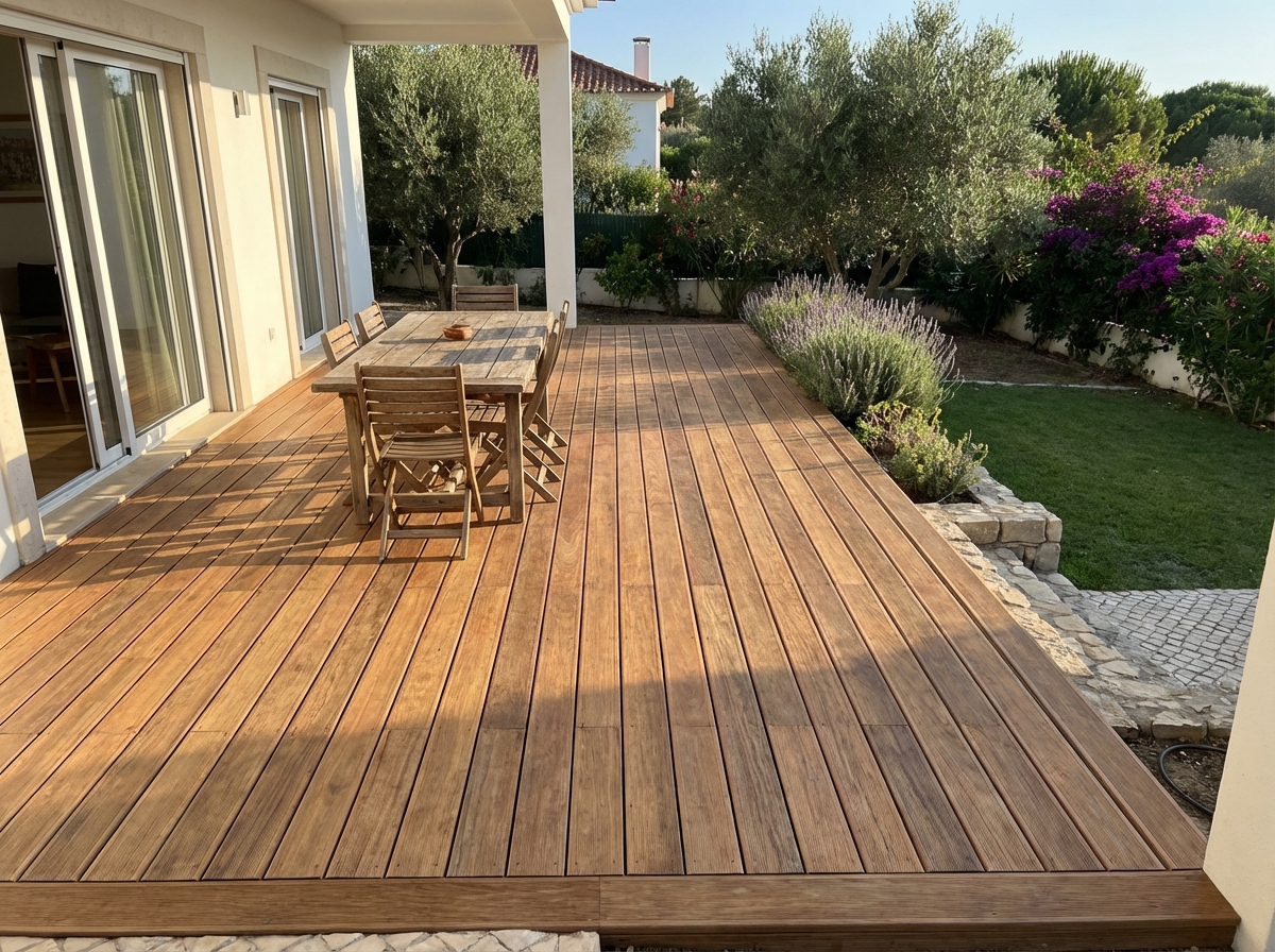 Deck em madeira para jardim e terraço na Margem Sul
